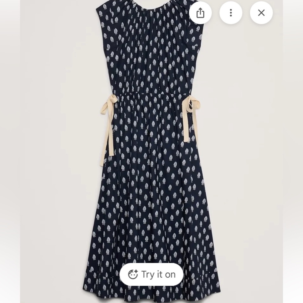Banana Republic Tie-waist Midi Flare Dress |